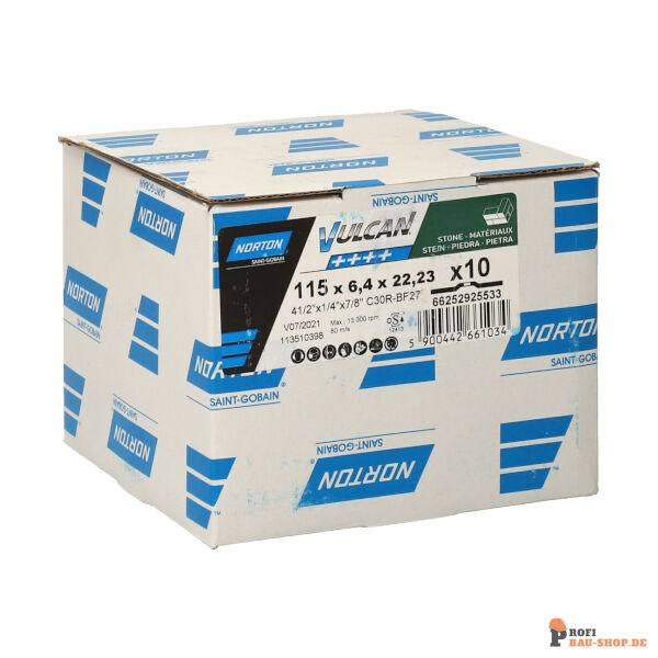 nortonschleifmittel/NORTON_schleifmittel_66252925533 Grinding wheel Angle Grinder Norton VULCAN STONE 115x6.4x22.2_146690